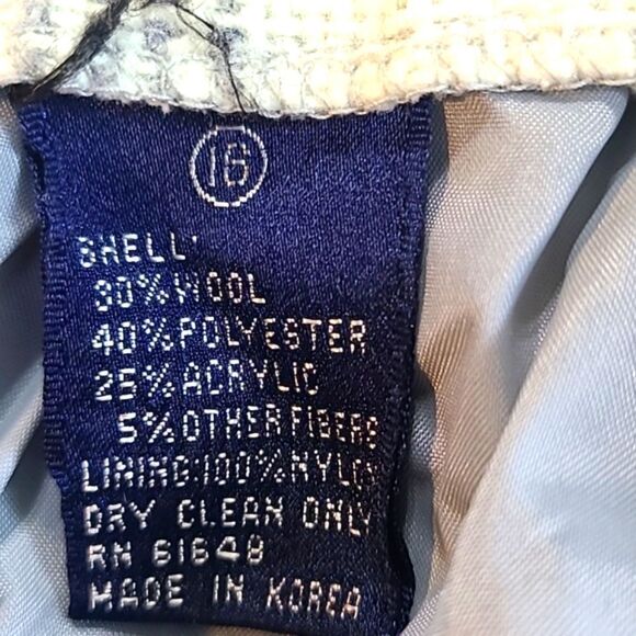 Gray & Beige Plaid Wool Skirt, Size 16 - Picture 6 of 6